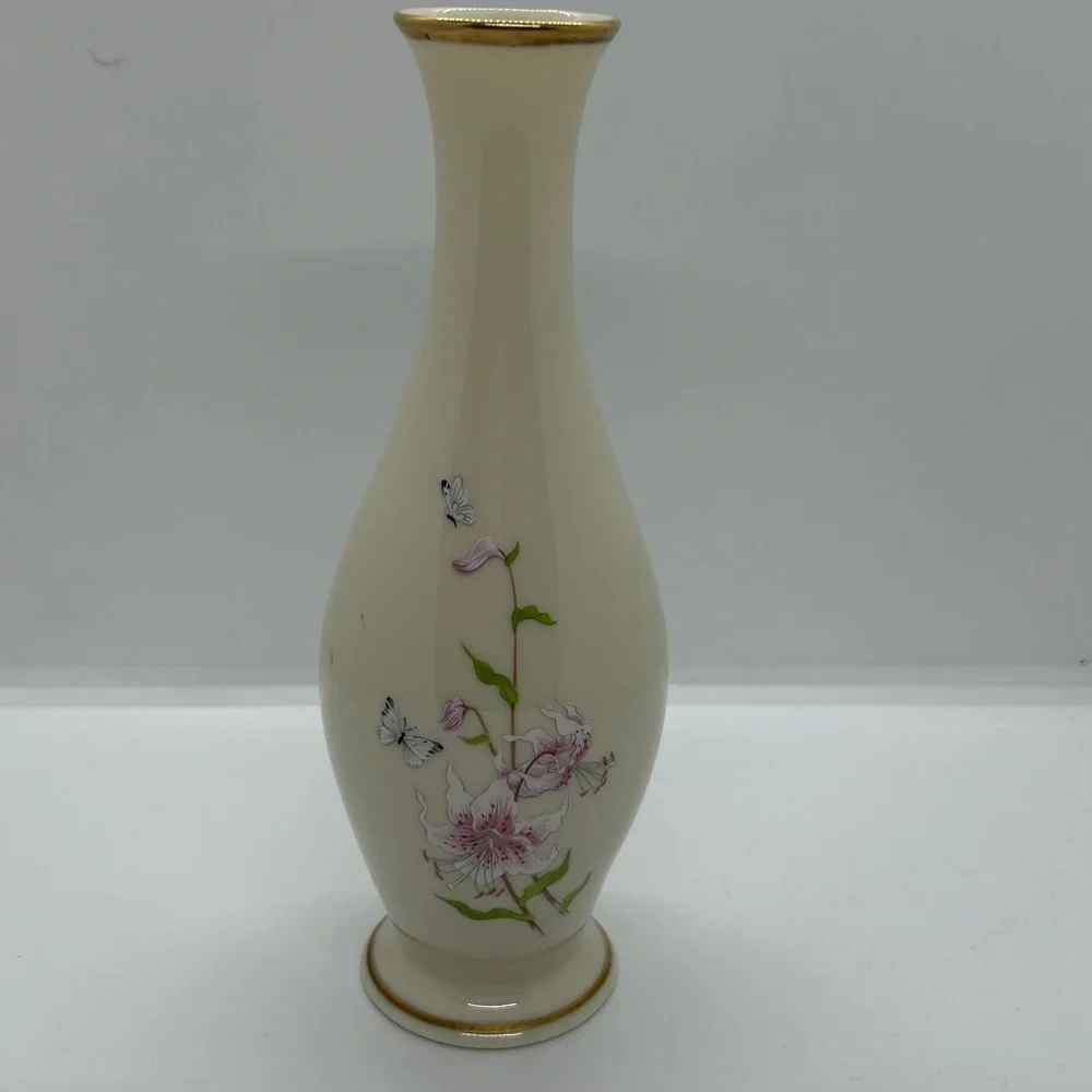 VTG Lenox Eternal Love Bud Vase blue Birds Gold Trim 8